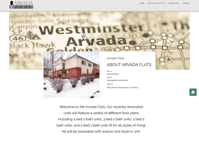 Arvada Flats Apartments website build About page